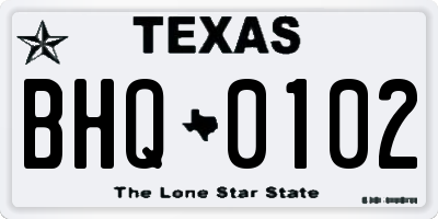 TX license plate BHQ0102