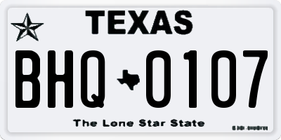 TX license plate BHQ0107