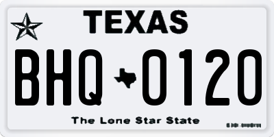 TX license plate BHQ0120