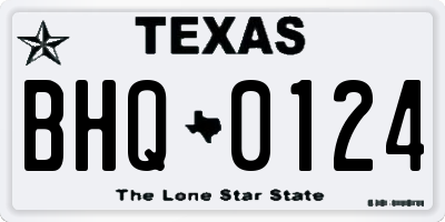 TX license plate BHQ0124