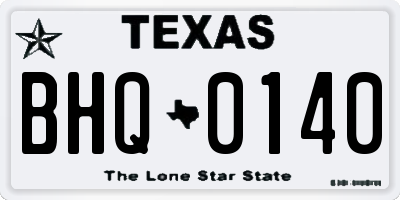 TX license plate BHQ0140