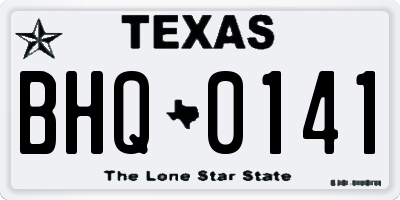 TX license plate BHQ0141