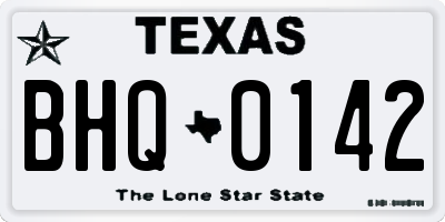 TX license plate BHQ0142