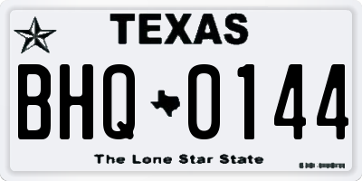 TX license plate BHQ0144