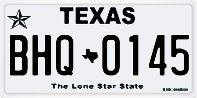 TX license plate BHQ0145