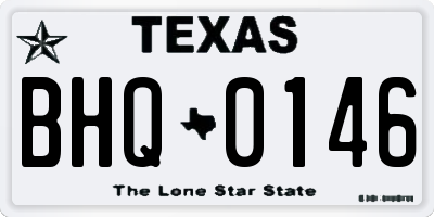 TX license plate BHQ0146
