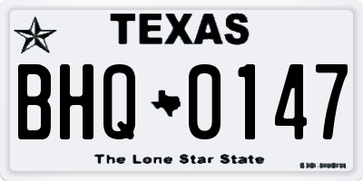 TX license plate BHQ0147