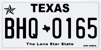 TX license plate BHQ0165