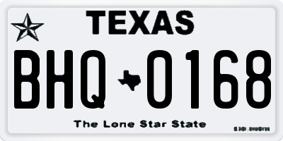 TX license plate BHQ0168