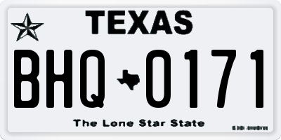 TX license plate BHQ0171