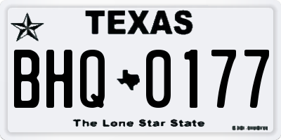 TX license plate BHQ0177