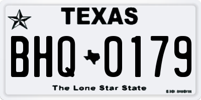 TX license plate BHQ0179