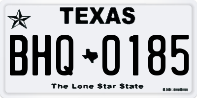 TX license plate BHQ0185