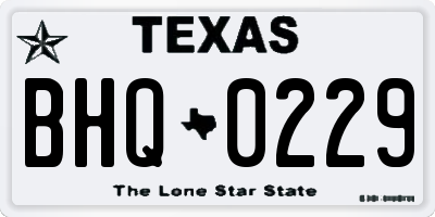TX license plate BHQ0229