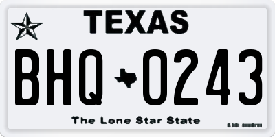 TX license plate BHQ0243