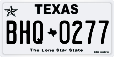 TX license plate BHQ0277