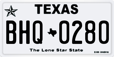 TX license plate BHQ0280
