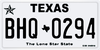 TX license plate BHQ0294