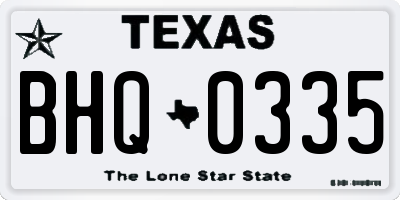 TX license plate BHQ0335