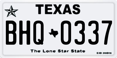 TX license plate BHQ0337
