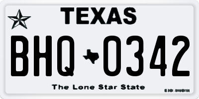 TX license plate BHQ0342