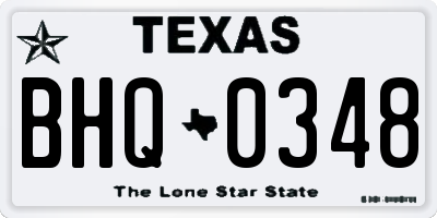 TX license plate BHQ0348
