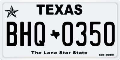 TX license plate BHQ0350
