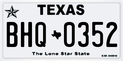 TX license plate BHQ0352