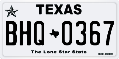 TX license plate BHQ0367
