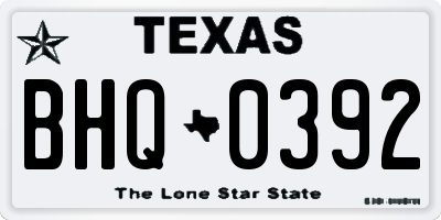 TX license plate BHQ0392