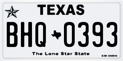 TX license plate BHQ0393