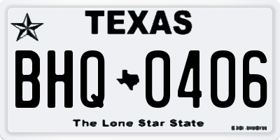 TX license plate BHQ0406