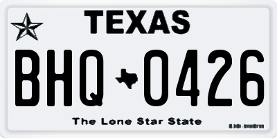 TX license plate BHQ0426
