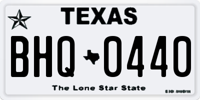 TX license plate BHQ0440