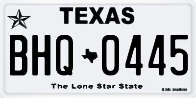 TX license plate BHQ0445