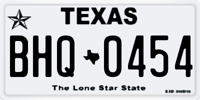 TX license plate BHQ0454