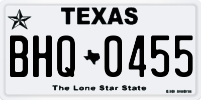 TX license plate BHQ0455
