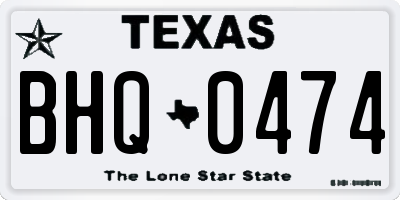 TX license plate BHQ0474