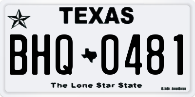 TX license plate BHQ0481