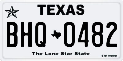 TX license plate BHQ0482