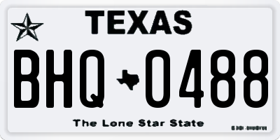 TX license plate BHQ0488