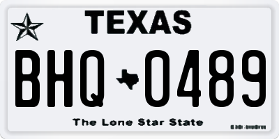 TX license plate BHQ0489