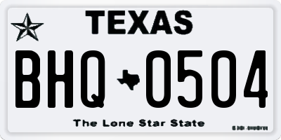 TX license plate BHQ0504