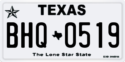 TX license plate BHQ0519