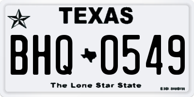 TX license plate BHQ0549