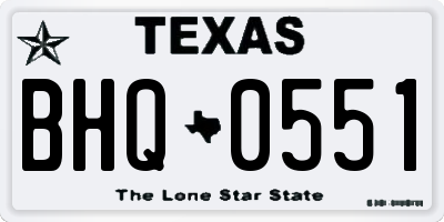 TX license plate BHQ0551