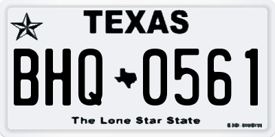TX license plate BHQ0561