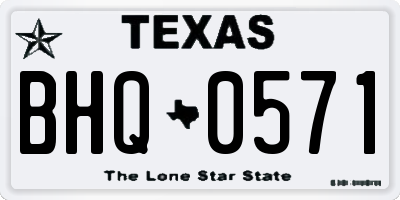 TX license plate BHQ0571
