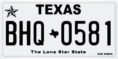 TX license plate BHQ0581