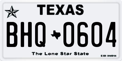 TX license plate BHQ0604